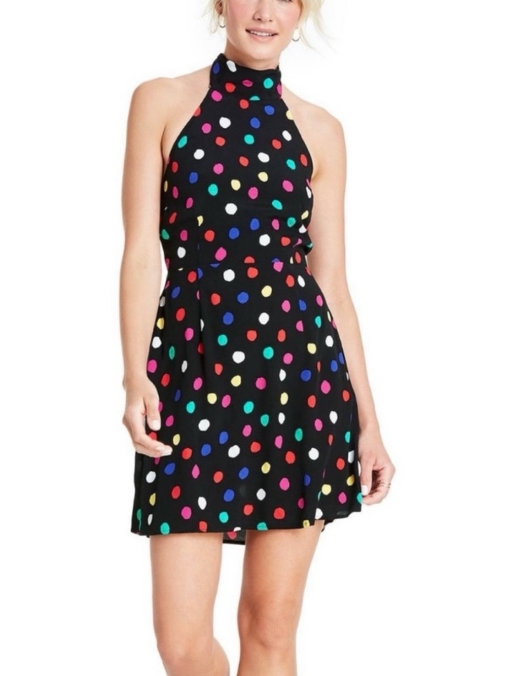 Rixo For Target Black  And Multicolor Polka Dot Mini Dress